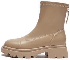 (Women) Hotwind PU Fashion Round Toe Thick Sole Short Boots 'Versatile Black' H82W2829 (Women) Hotwind PU Fashion Round Toe Thick Sole Short Boots 'Versatile Black' H82W2829