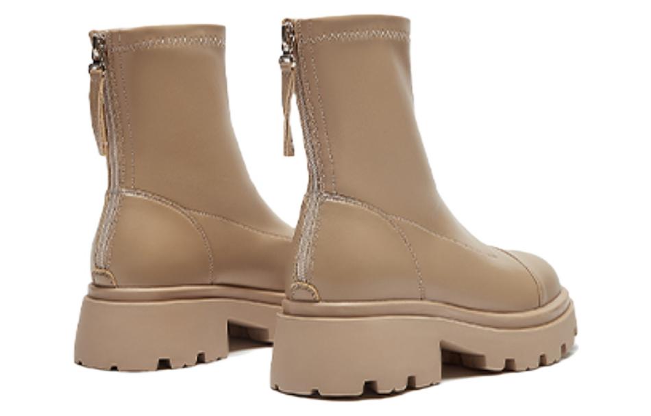 Lookbook (W) Botas Cortas Moda PU Suela Gruesa Punta Redonda 'Negro Versátil' Hotwind H82W2829