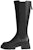 (Women) Hotwind PU Fashion Sweet Cool 'Black Knight Chunky Heel 5cm High Boots' H85W2822