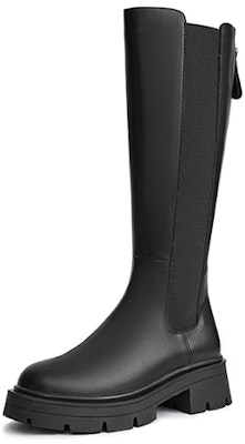 (Women) Hotwind PU Fashion Sweet Cool 'Black Knight Chunky Heel 5cm High Boots' H85W2822 Lookbook (Women) Hotwind PU Fashion Sweet Cool 'Black Knight Chunky Heel 5cm High Boots' H85W2822