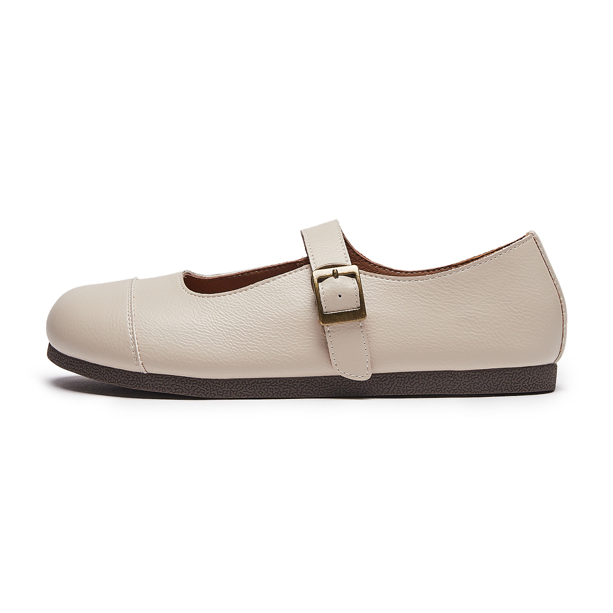 (Women) Hotwind PU Flat Buckle Comfort 'Beige Casual' H02W3300
