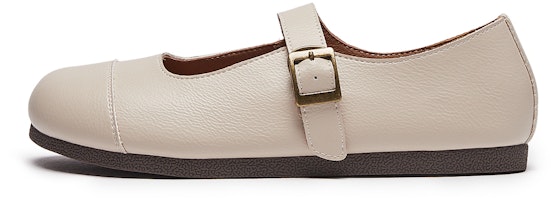 (Women) Hotwind PU Flat Buckle Comfort 'Beige Casual' H02W3300 (Women) Hotwind PU Flat Buckle Comfort 'Beige Casual' H02W3300