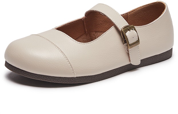 (Women) Hotwind PU Flat Buckle Comfort 'Beige Casual' H02W3300 Order (Women) Hotwind PU Flat Buckle Comfort 'Beige Casual' H02W3300