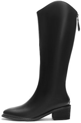 (Women) Hotwind PU Round Toe Zip High-Top Boots '5cm Black' H85W3412 Buy (Women) Hotwind PU Round Toe Zip High-Top Boots '5cm Black' H85W3412