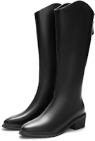 (W) 热风PU圆头拉链高帮靴 ''5厘米黑色'' H85W3412 Lookbook (W) 热风PU圆头拉链高帮靴 ''5厘米黑色'' H85W3412