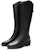 (Women) Hotwind PU Round Toe Zip High-Top Boots '5cm Black' H85W3412