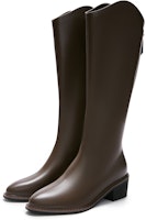 (W) 热风PU圆头拉链高帮靴 ''5厘米黑色'' H85W3412 Sizing (W) 热风PU圆头拉链高帮靴 ''5厘米黑色'' H85W3412