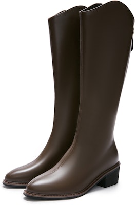 (Women) Hotwind PU Round Toe Zip High-Top Boots '5cm Black' H85W3412 Sizing (Women) Hotwind PU Round Toe Zip High-Top Boots '5cm Black' H85W3412