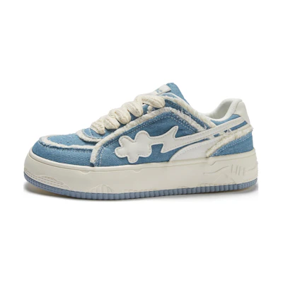 (W) Hotwind Retro Patchwork Round Toe Platform Low-Top 'Synthetic Leather'