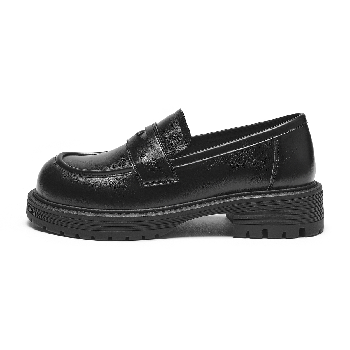 (Women) Hotwind Retro Platform Loafers - 4cm Height Boost British Style. H02W4742
