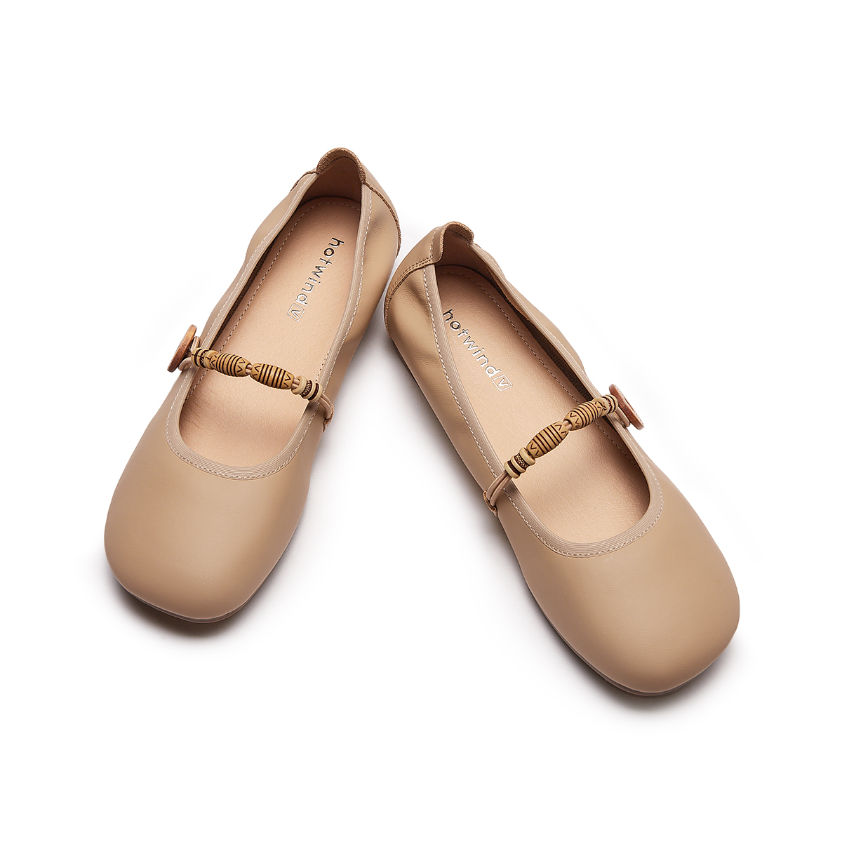 Cheap (W) 热风圆头搭扣休闲平底鞋 H24W3V09