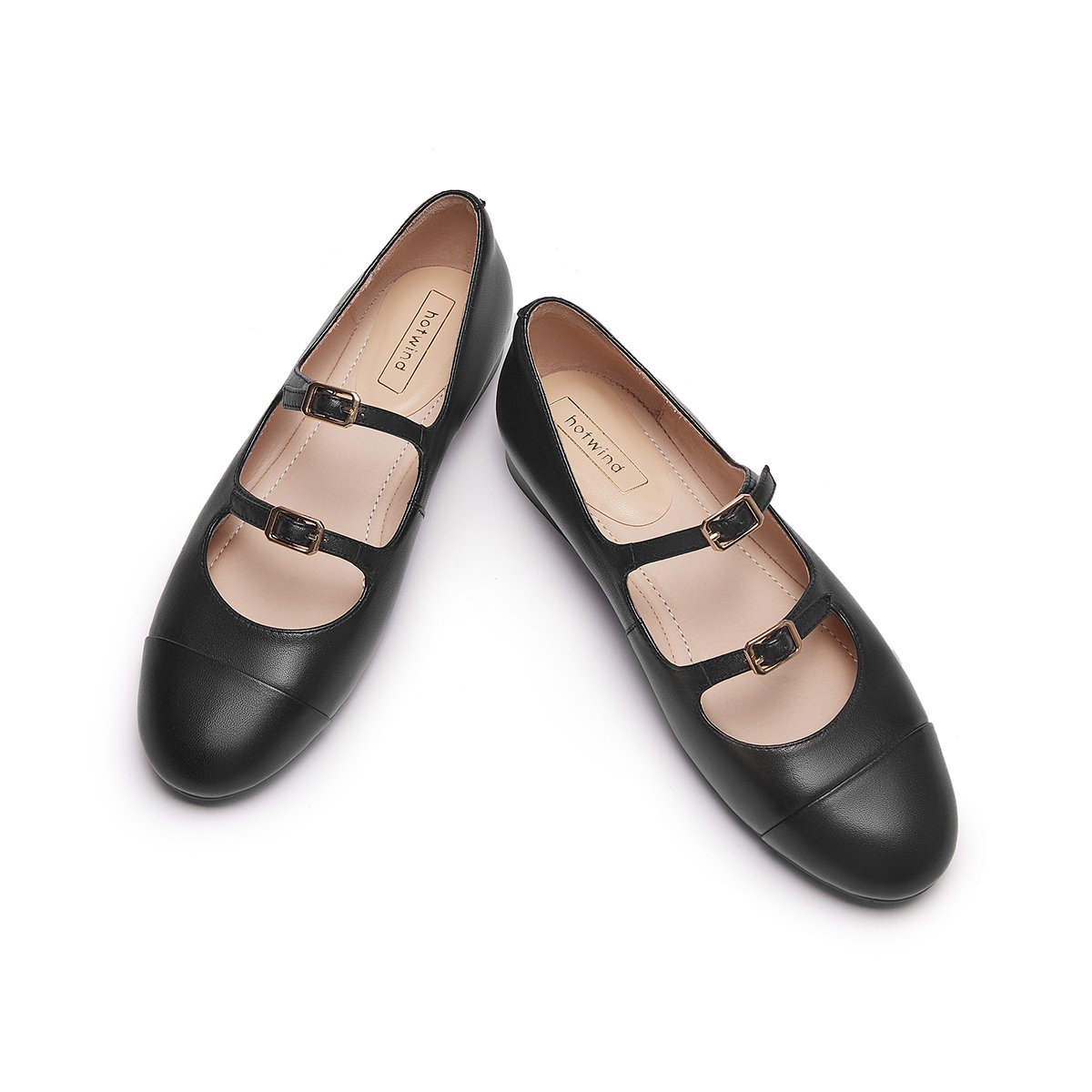 Shop (W) Zapatos Planos Hotwind Punta Redonda con Hebilla 'Casual de Piel de Oveja' H24W3707