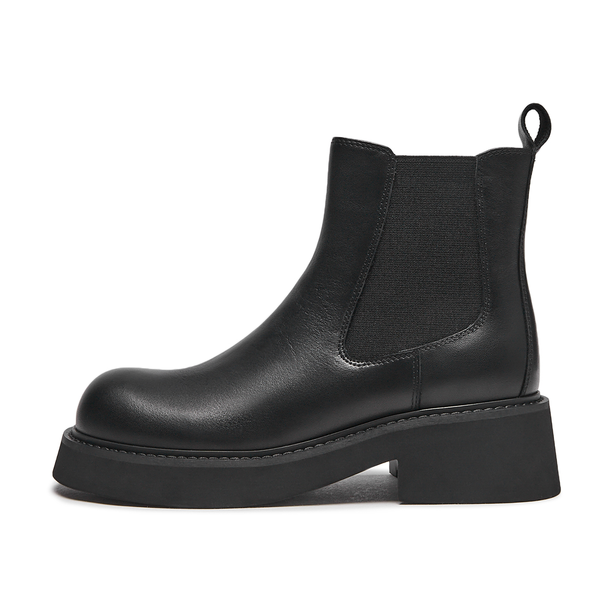 (Women) Hotwind Round Toe Casual Chelsea Boot 'First Layer Cowhide Black' H82W3420