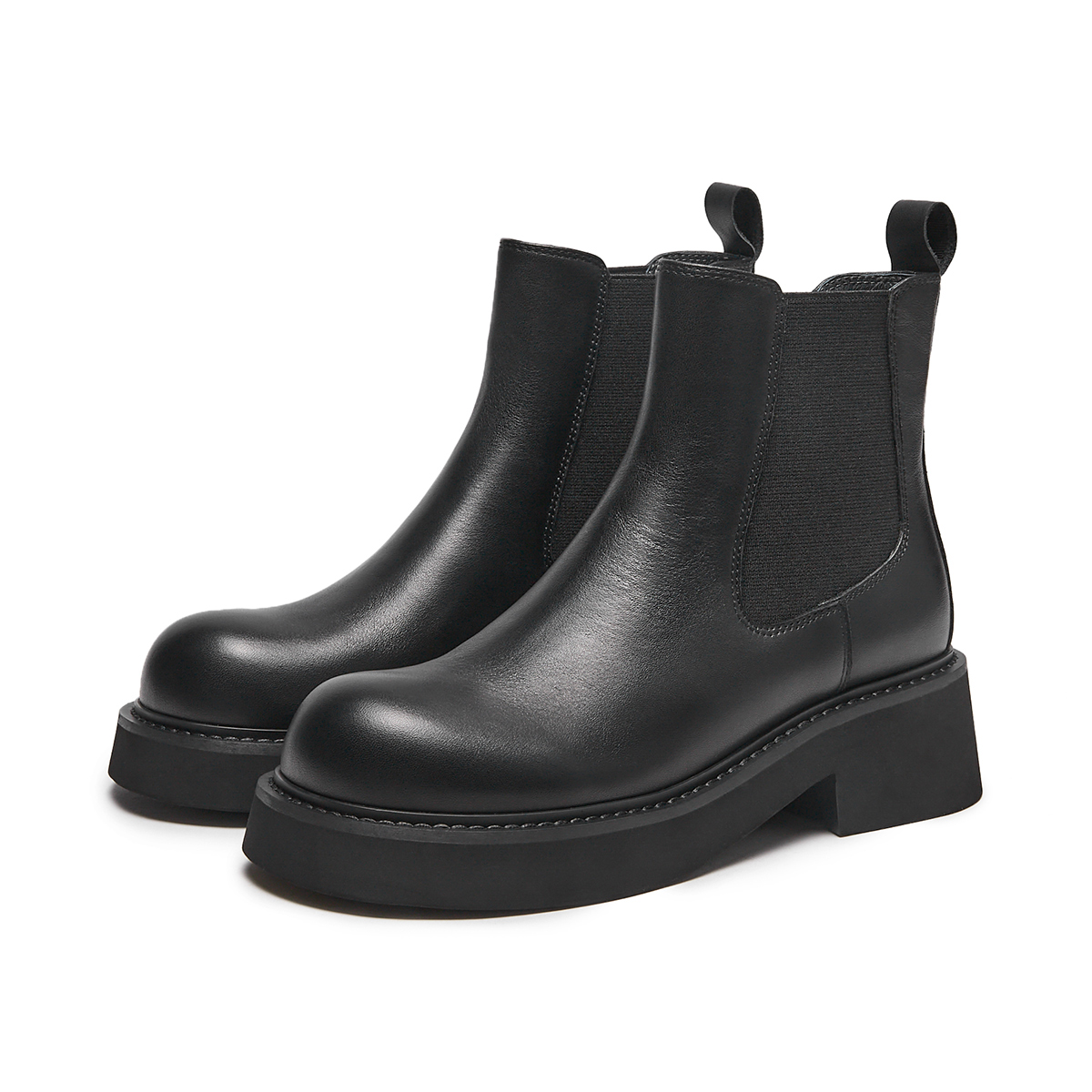 Lookbook (W) 热风圆头休闲切尔西靴‘头层牛皮黑色’ H82W3420