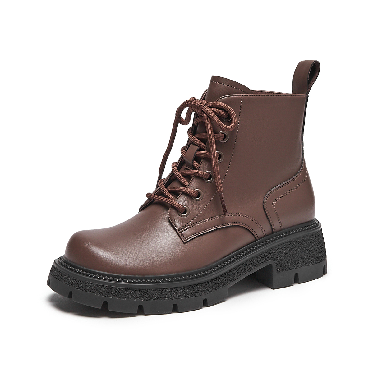 Details for (W) 热风圆头系带厚底短筒马丁靴 H81W3808