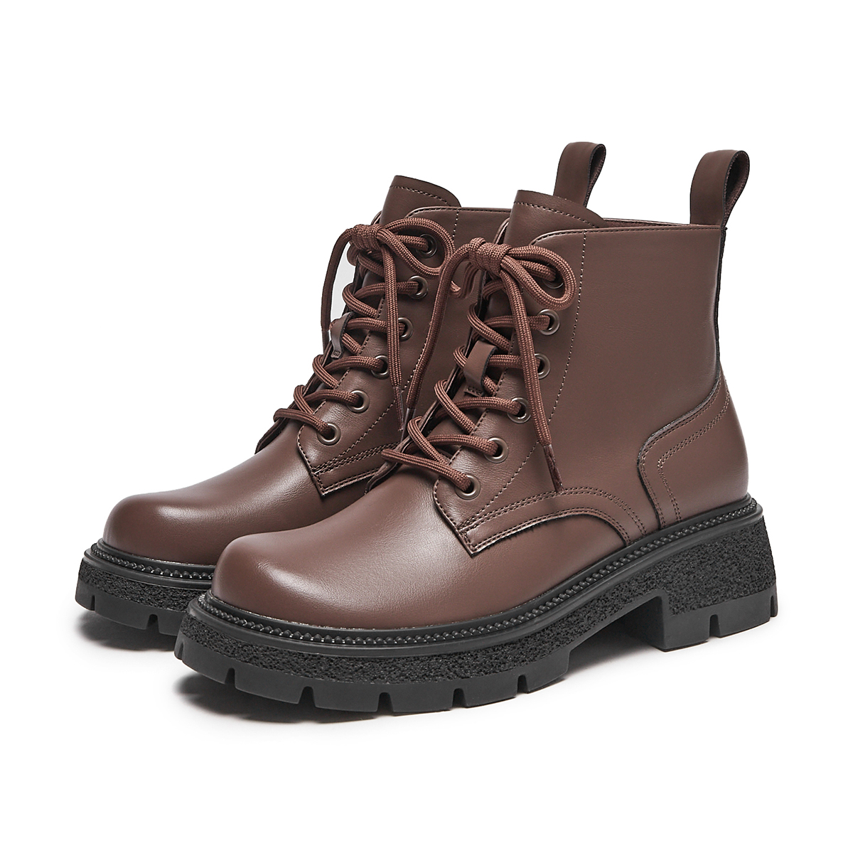 Sizing (W) 热风圆头系带厚底短筒马丁靴 H81W3808