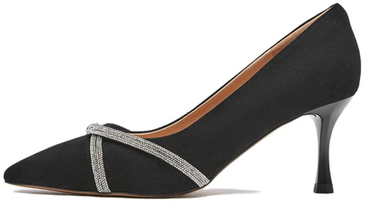 (W) Hotwind 羊皮時尚水鑽高跟鞋 7cm '黑色' '優雅細跟鞋' H04W3106 Buy (W) Hotwind 羊皮時尚水鑽高跟鞋 7cm '黑色' '優雅細跟鞋' H04W3106