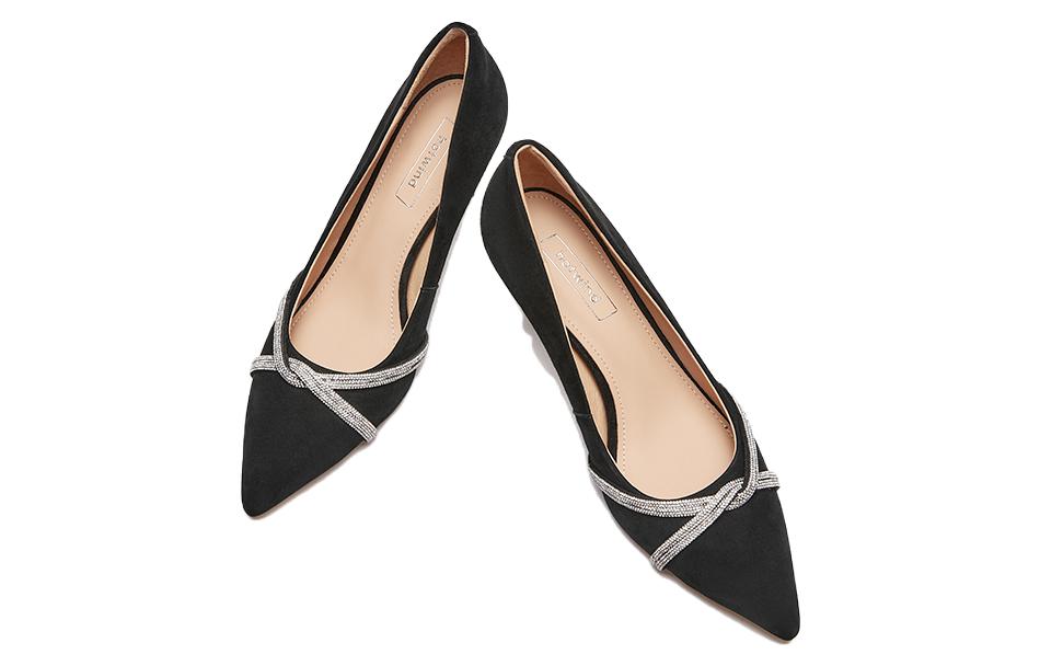 Shop (W) Hotwind 羊皮時尚水鑽高跟鞋 7cm '黑色' '優雅細跟鞋' H04W3106