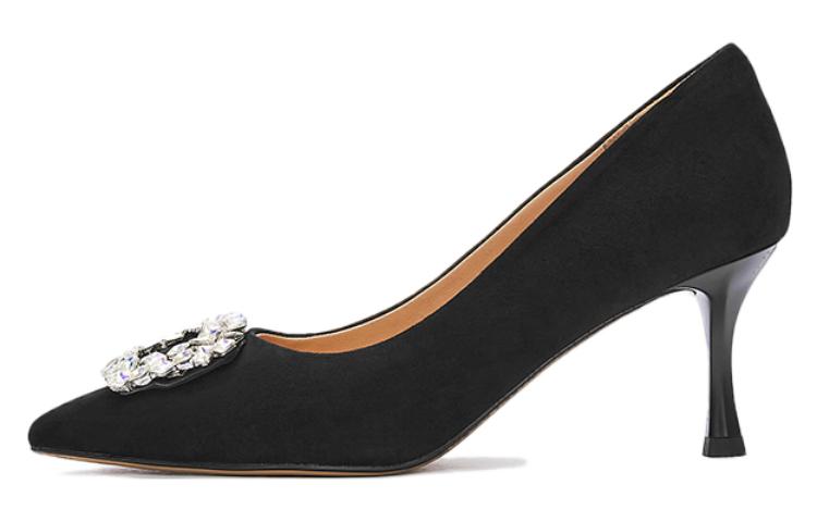 (Women) Hotwind Sheepskin Fashion Versatile High Heel 6.5cm 'Black' H04W3107