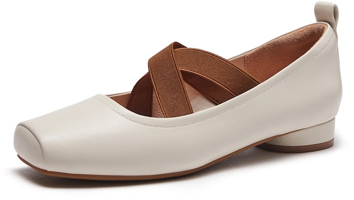 (Women) Hotwind Sheepskin Square Toe Slip-On Casual Flats '2cm Heel' H24W3731 2