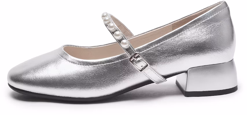 (Women) Hotwind Silver Mary Jane Shoes 3.5cm Heel - Elegant & Sweet Pearl Design H24W4308 Buy (Women) Hotwind Silver Mary Jane Shoes 3.5cm Heel - Elegant & Sweet Pearl Design H24W4308