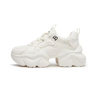 (W) Hotwind Synthetic Leather Fashion Versatile 'Dad Shoes White'