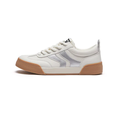 (W) Hotwind Synthetic Leather Low-Top Sneakers 'White Silver'