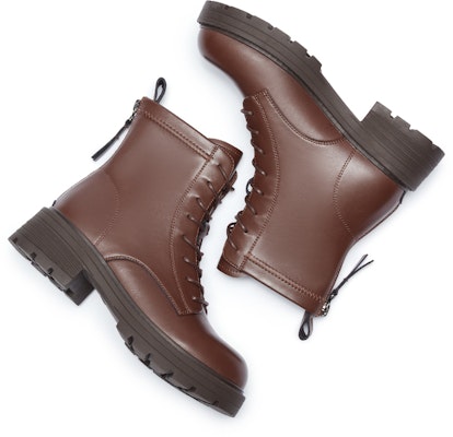 (Women) Hotwind Synthetic Leather Martin Boots 'Versatile Casual Mid-Calf' H81W3821 Cheap (Women) Hotwind Synthetic Leather Martin Boots 'Versatile Casual Mid-Calf' H81W3821