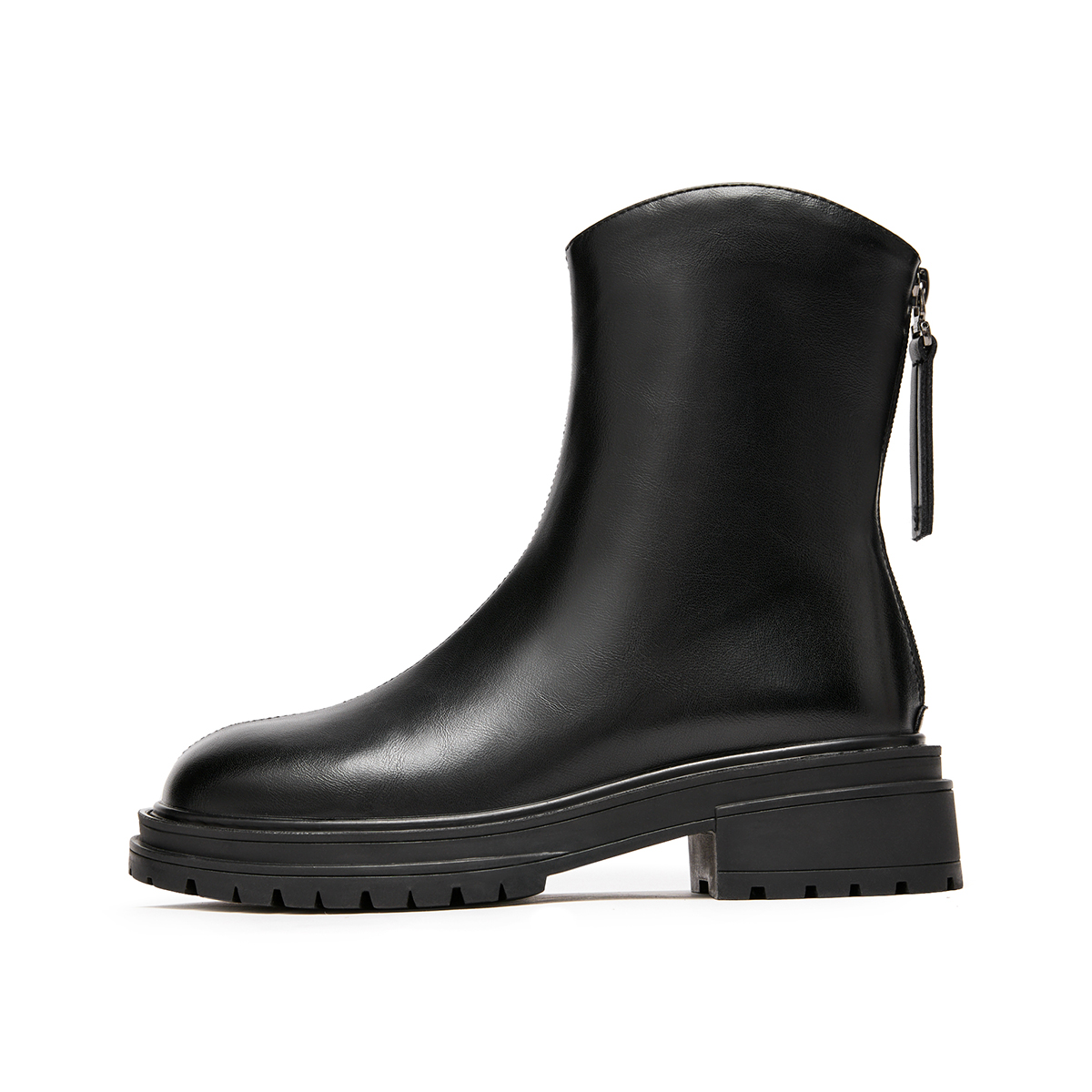 (Women) Hotwind Synthetic Leather Round Toe Casual Ankle Boot '4.5cm Heel' H82W3819