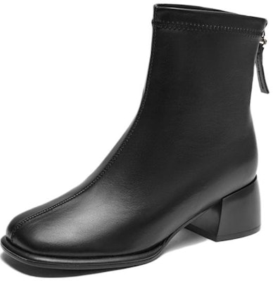 (Women) Hotwind Synthetic Leather Round Toe Chunky Heel Ankle Boot 'Fashion Casual' H84W2422 Order (Women) Hotwind Synthetic Leather Round Toe Chunky Heel Ankle Boot 'Fashion Casual' H84W2422