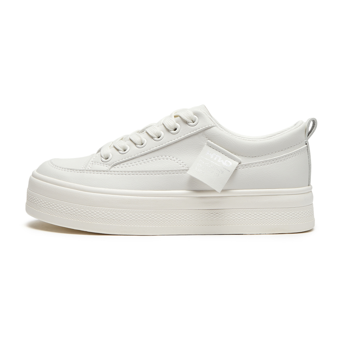 (W) Hotwind Synthetic Leather Round Toe Low Top 'White Fashion Casual'