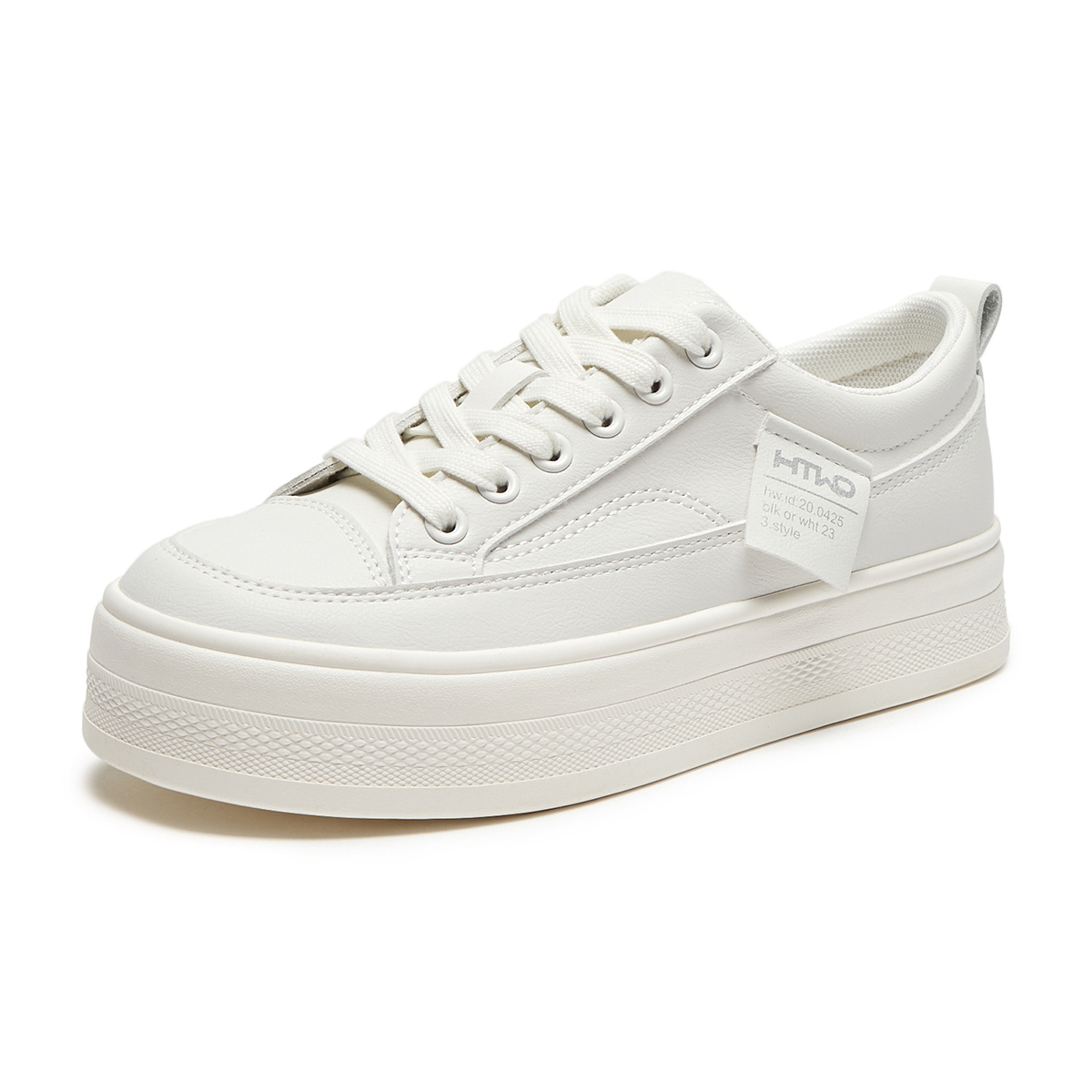 (W) Hotwind Synthetic Leather Round Toe Low Top 'White Fashion Casual' 圖 2