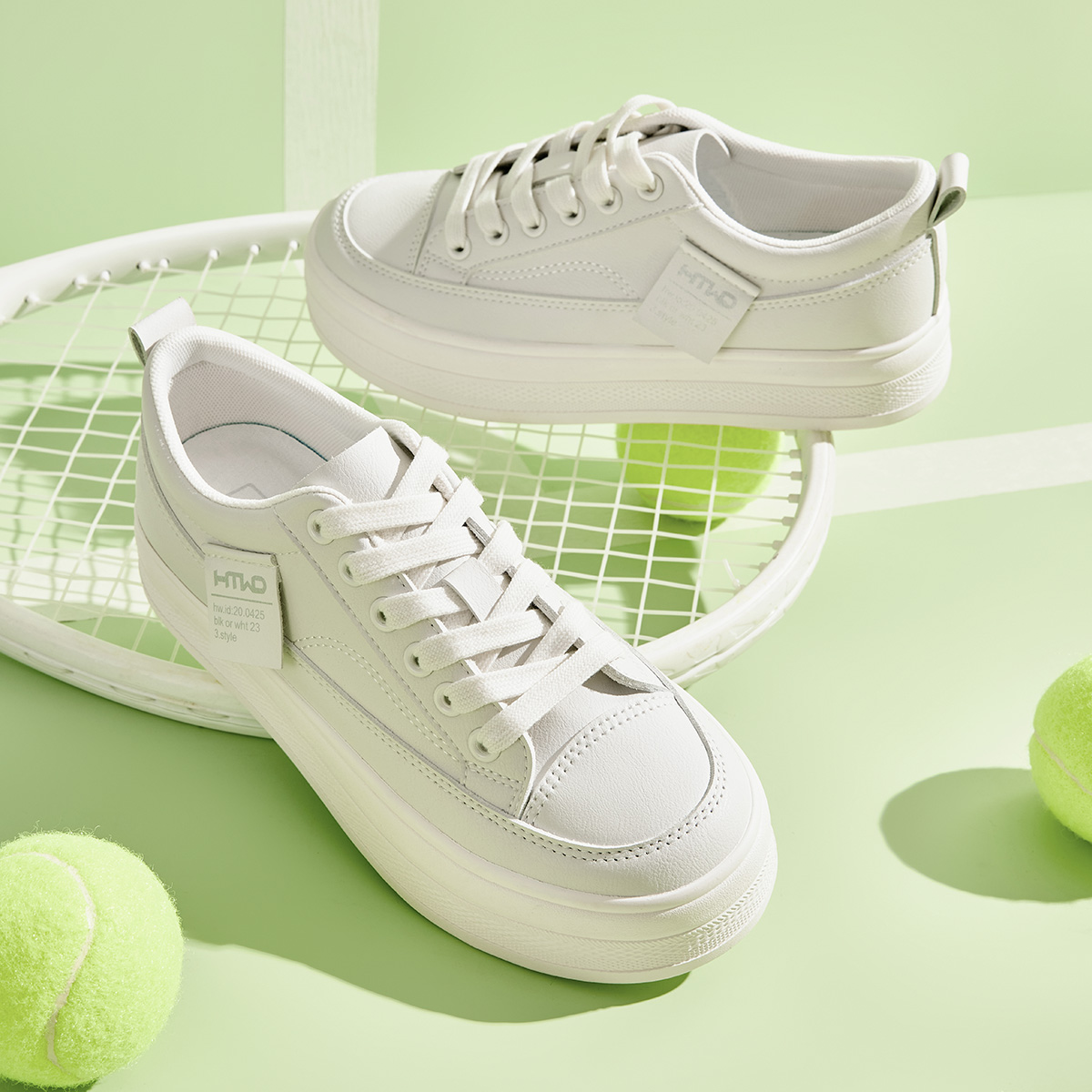 (W) Hotwind Synthetic Leather Round Toe Low Top 'White Fashion Casual' 圖 6