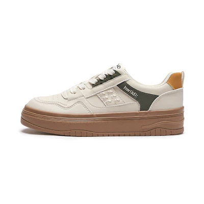 (W) Hotwind Synthetic Leather Thick Bottom CMFTable Versatile Low-Top Sneakers 'Basic White'