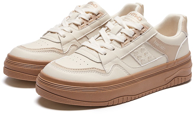 (Women) Hotwind Synthetic Leather Thick Bottom Comfortable Versatile Low-Top Sneakers 'Basic White' H14W3312 1