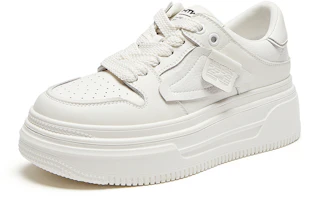 Lookbook (W) Hotwind Capa Doble de Cuero Suela Gruesa Zapato Bajo 'Tipo Skate' H13W3D13