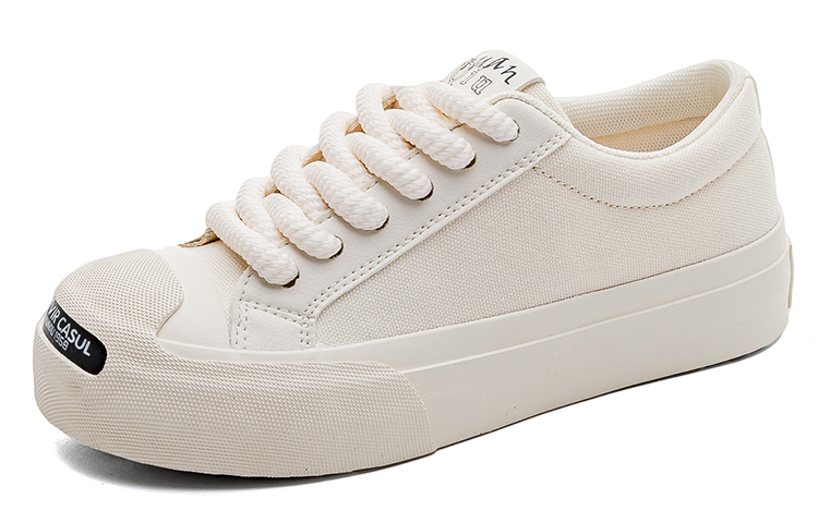 (Women) Huanqiu Beige Low-Top Casual Breathable Sneakers Global KYHQ-2382MI