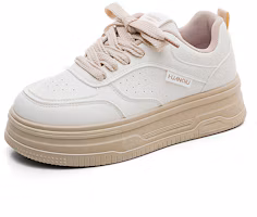 (Women) HUANQIU Beige Low-Top Casual Durable Fashion Sneakers LWB-K011M (Women) HUANQIU Beige Low-Top Casual Durable Fashion Sneakers LWB-K011M