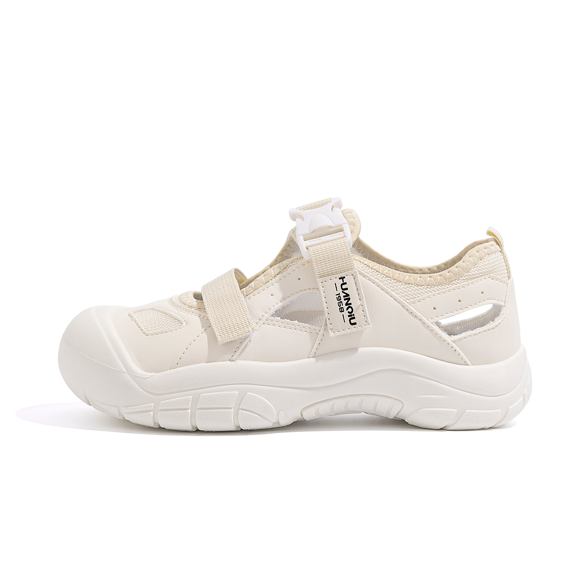 (Women) HUANQIU Beige Slip-On Buckle Strap Fashion Sandals Beige ZHQ5375