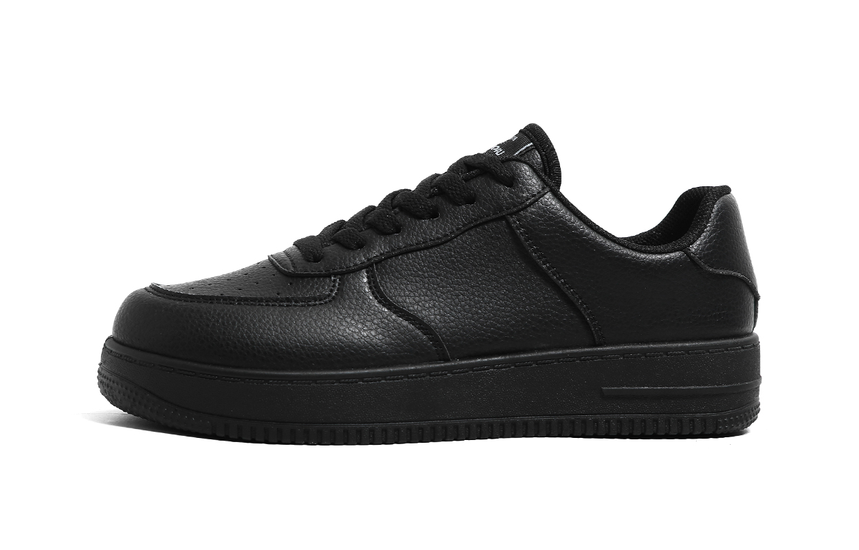 (Women) HUANQIU Black Low-Top Skate Shoes - Fashionable, Slip-Resistant, Shock-Absorbing ZX2190 Black