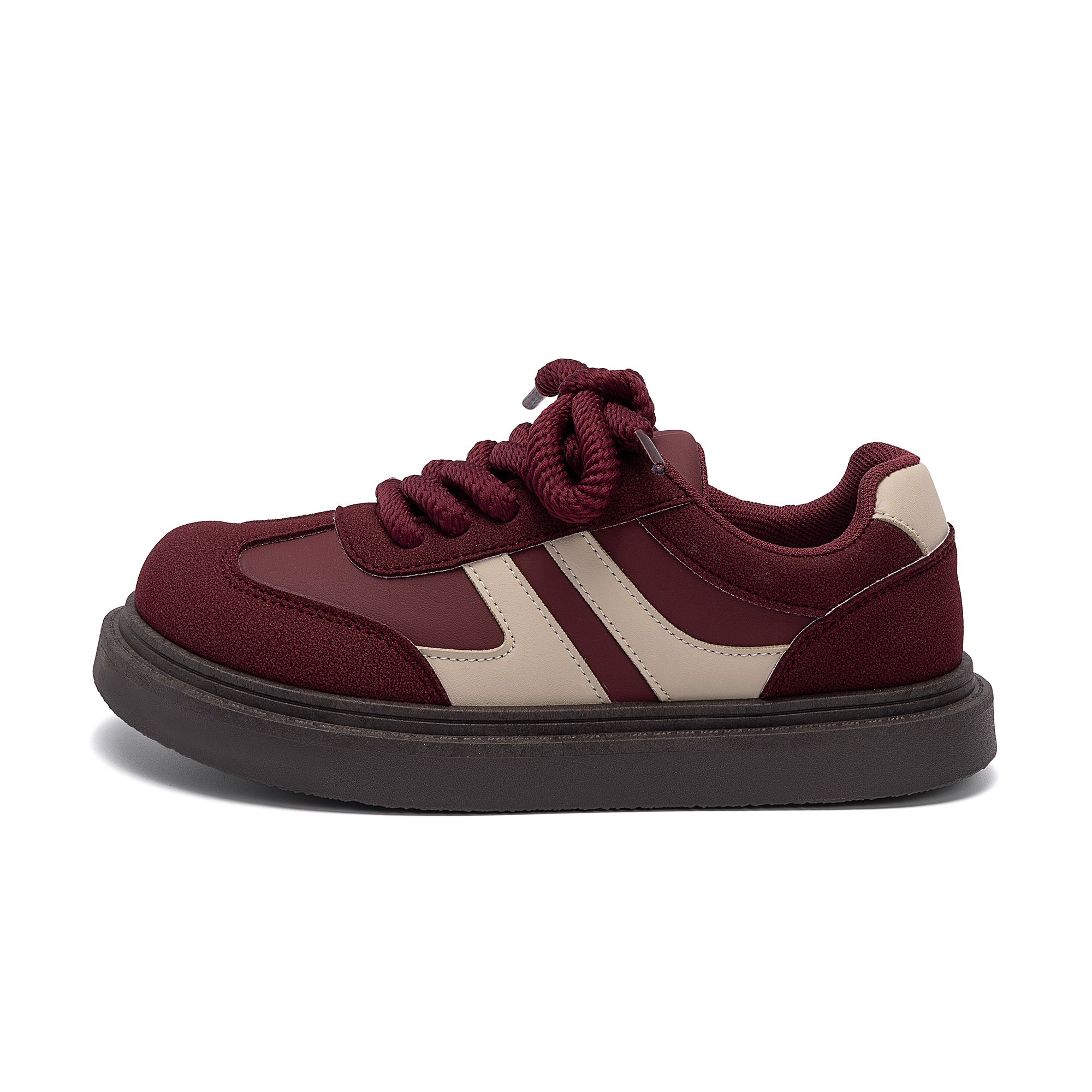 (Women) Huanqiu Burgundy Low-Top Casual Sneakers - Stylish & Non-Slip. ZHQ5529 Wine Red