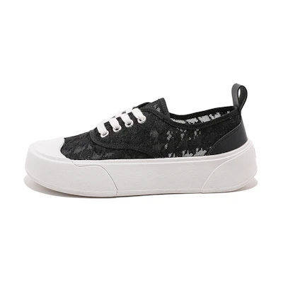 (W) Huanqiu Canvas 'Black Fashion Thick Sole Casual Low-Top'