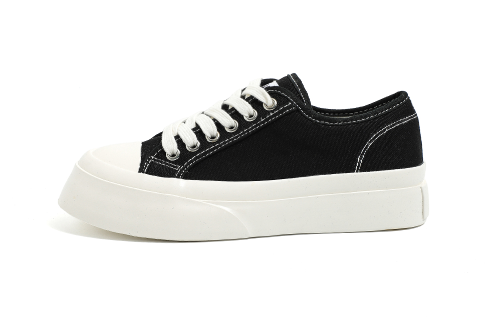 (Women) Huanqiu Canvas Low 'Black' H20280
