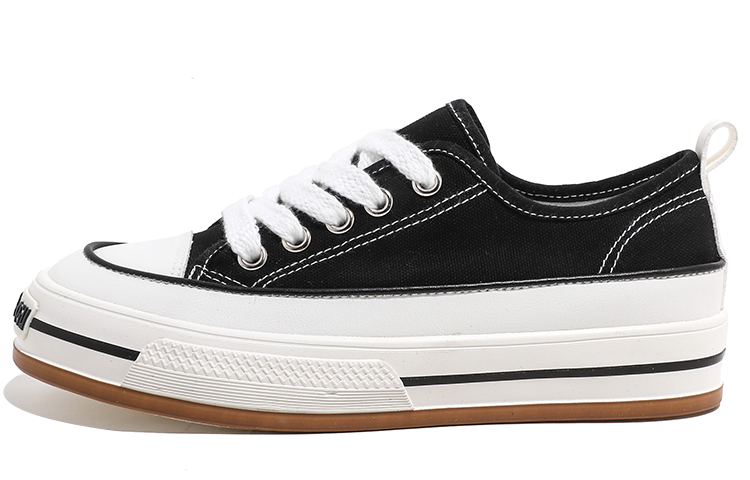 (Women) Huanqiu Canvas Low 'Black' H20737B