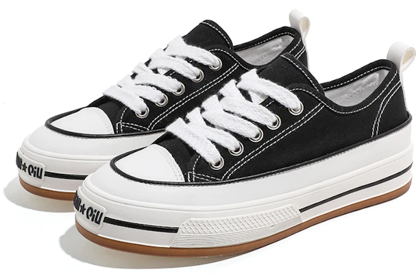 (W) Huanqiu Canvas Low 'Hitam' H20737B Shop (W) Huanqiu Canvas Low 'Hitam' H20737B