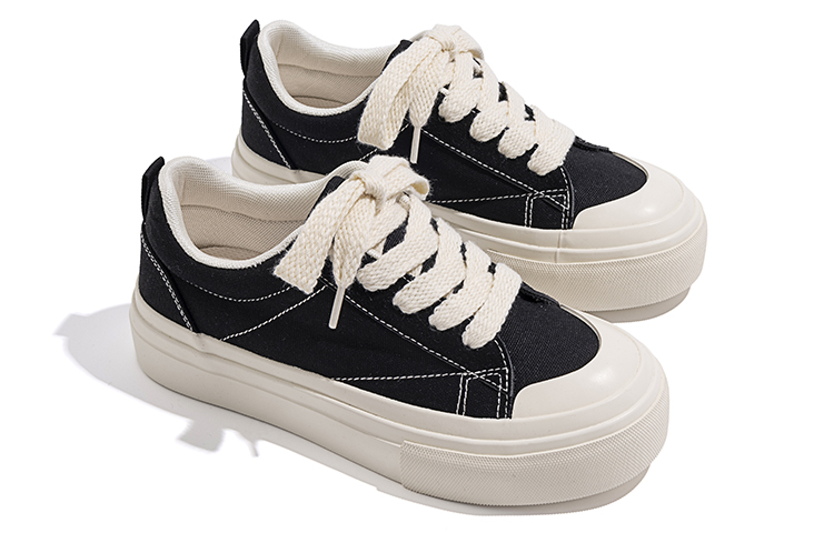 Shop (W) Huanqiu Kanvas Rendah 'Hitam' ZHQ-HQ001B