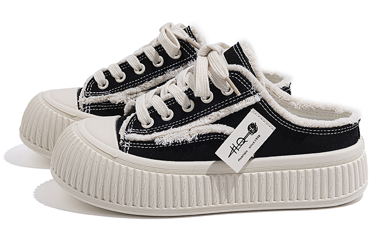 Lookbook (Women) Huanqiu Canvas Low 'Black' ZHQ-XA036B