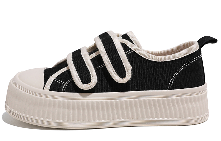 (Women) Huanqiu Canvas Low 'Black Velcro' H23030B