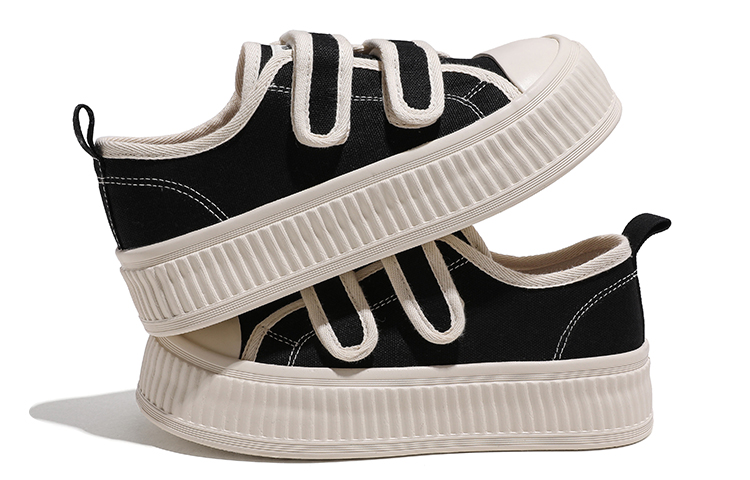 Shop (W) 环球低筒帆布鞋‘黑色魔术贴’ H23030B