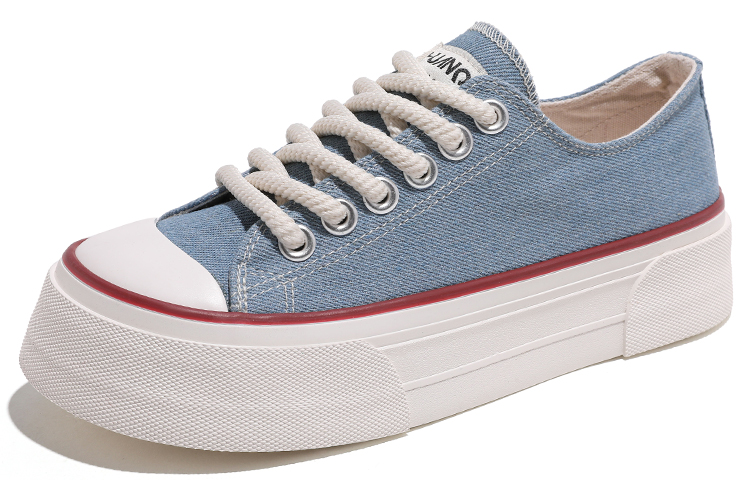 Order 環球 HUANQIU 百搭氣質休閒耐磨 低幫 帆布鞋 女款 牛仔藍